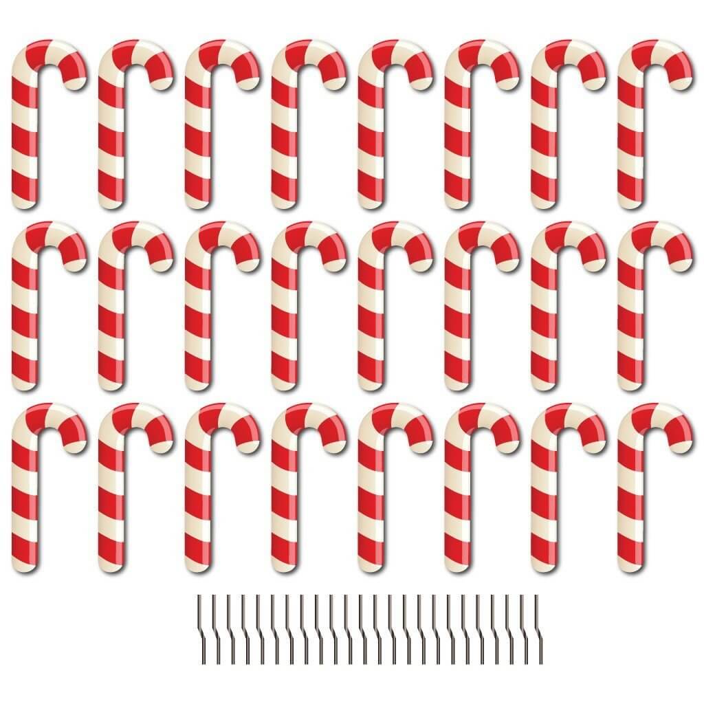 Candy Cane Christmas Pathway Marker Yard Signs Set of 24 - FREE SHIPPING