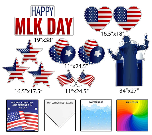 Patriotic Happy MLK Day Yard Card (19989)