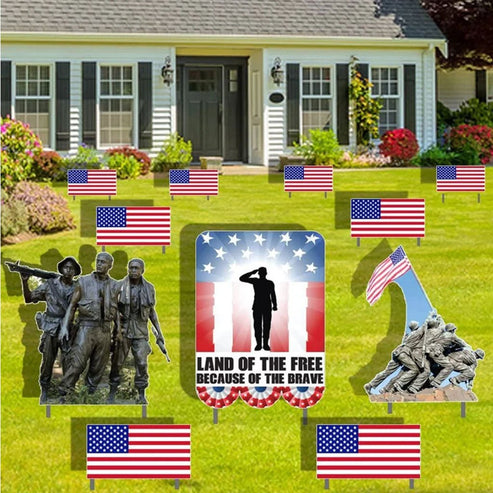 Patriotic Independence Day Yard Card - 11pc Set | VictoryStore ...