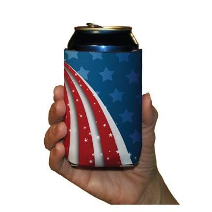USA Patriotic American Can Cooler Set - 6 designs - Set of 6 - FREE SHIPPING