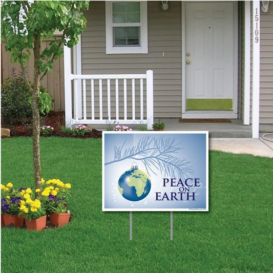 Peace On Earth Christmas Lawn Display - 18"x24" Yard Sign Decoration - FREE SHIPPING