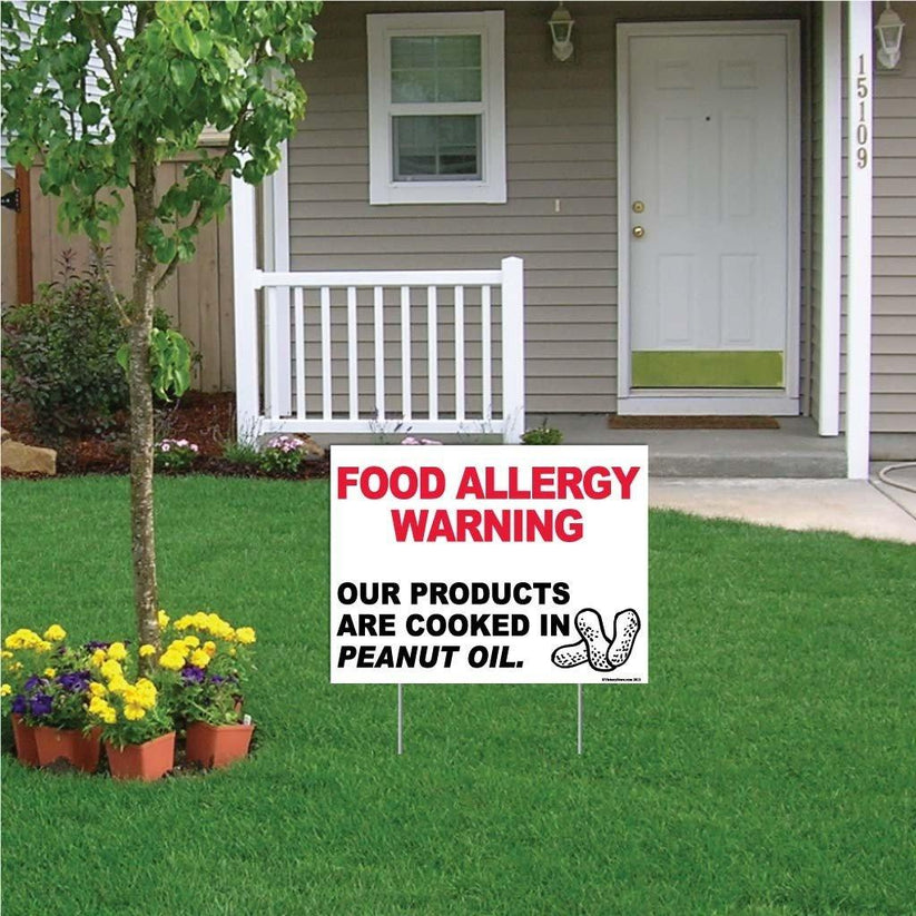 Peanut Oil Food Allergy Warning Sign/Sticker VictoryStore