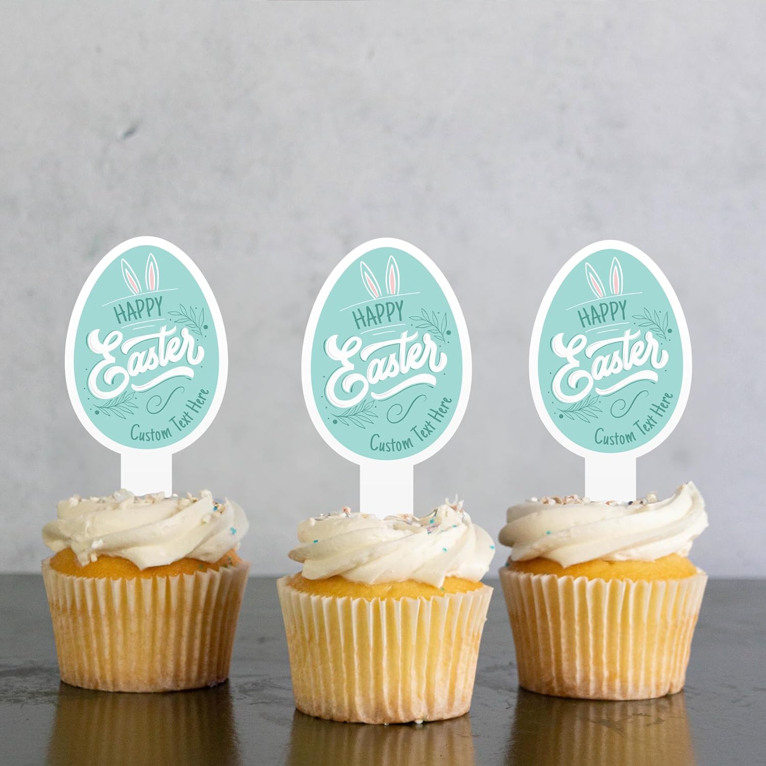 Personalized Easter Egg Cupcake Toppers