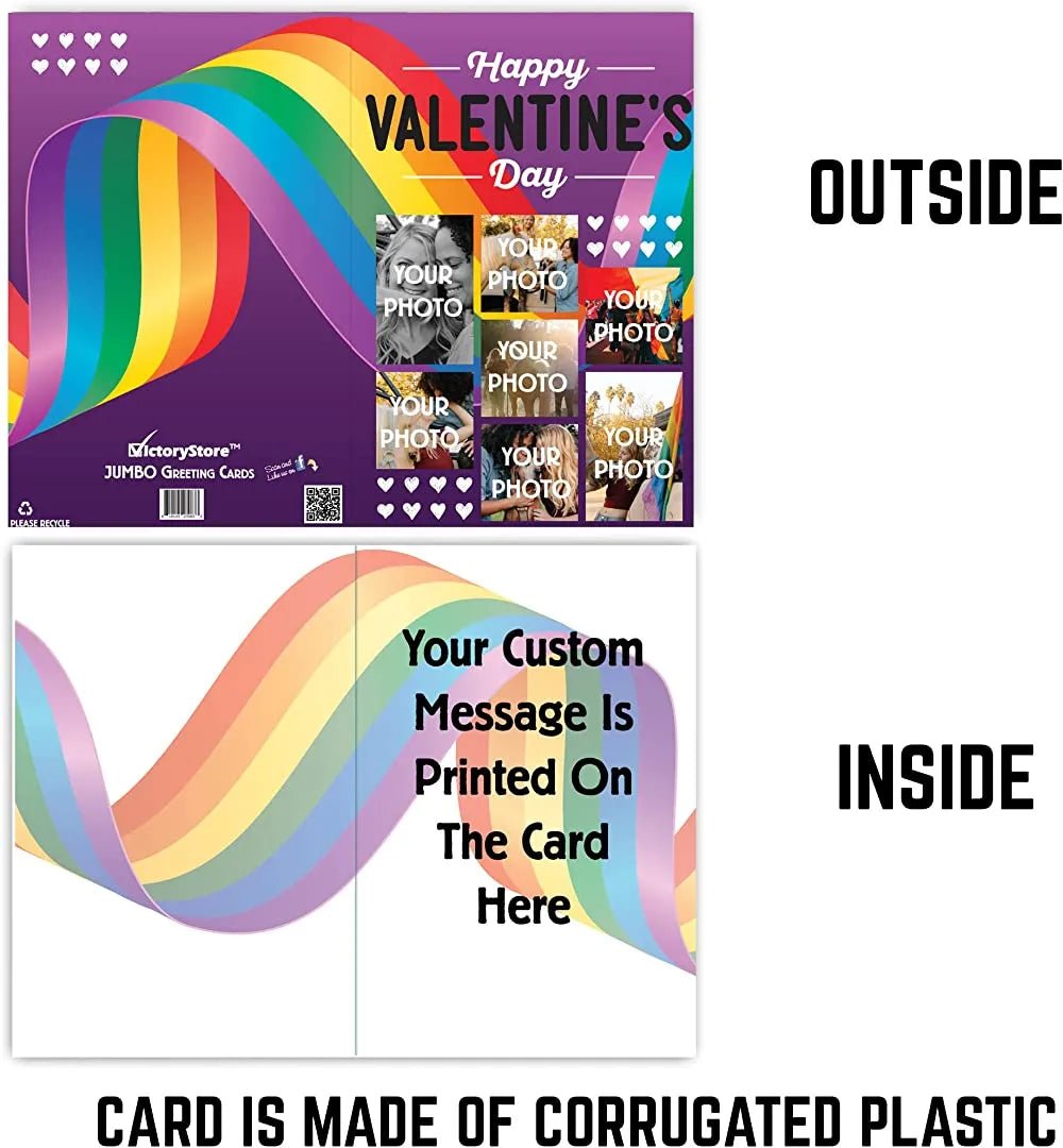 Personalized Jumbo 3 Foot Rainbow Valentine's Day Card