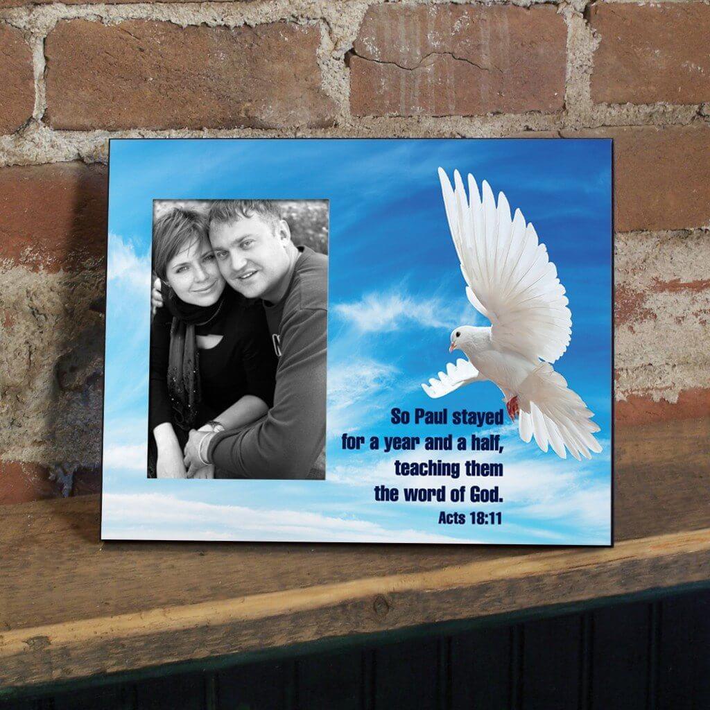 Acts 18:11 Decorative Picture Frame - Holds 4x6 Photo