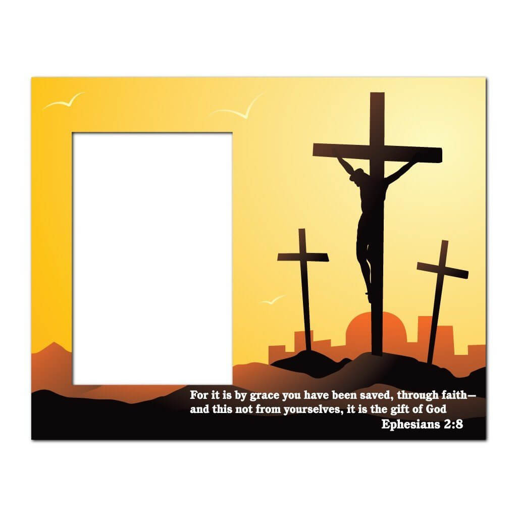 Ephesians 2:8 Decorative Picture Frame - Holds 4x6 Photo