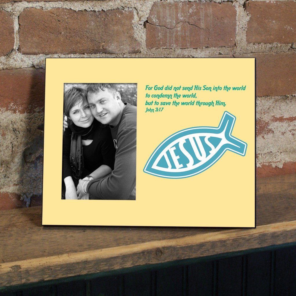 John 3:17 Decorative Picture Frame - Holds 4x6 Photo