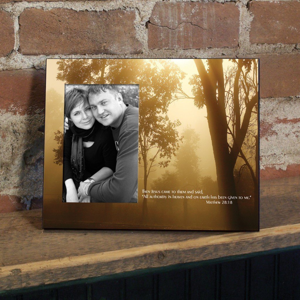 Matthew 28:18 Decorative Picture Frame - Holds 4x6 Photo