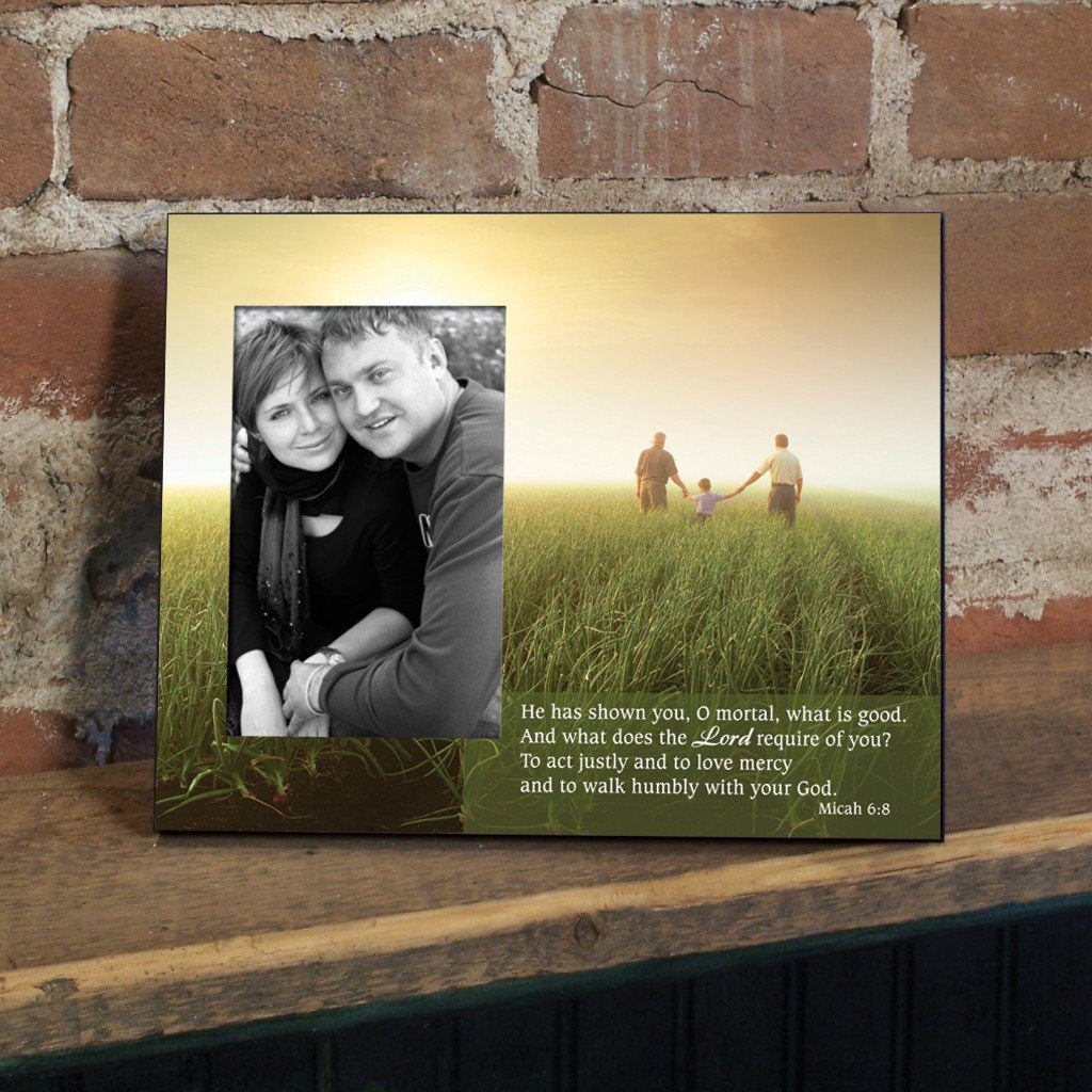 Micah 6:8 Decorative Picture Frame - Holds 4x6 Photo