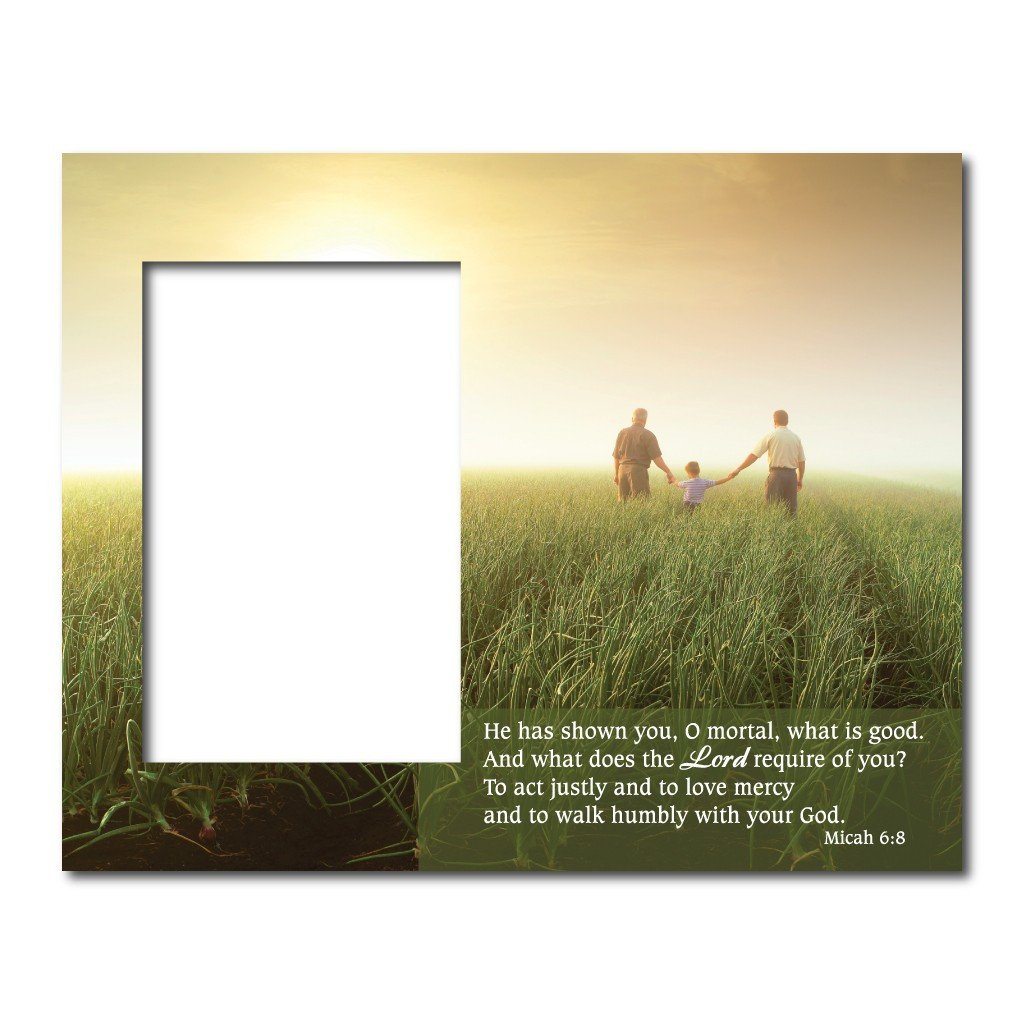Micah 6:8 Decorative Picture Frame - Holds 4x6 Photo