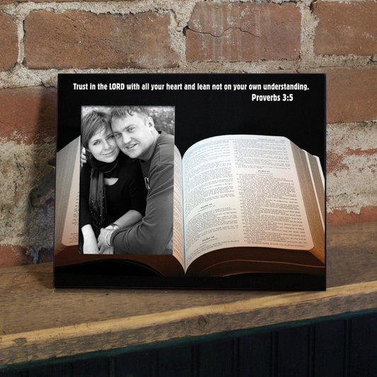 Proverbs 3:5 Decorative Picture Frame - Holds 4x6 Photo