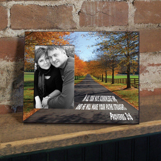 Proverbs 3:6 Decorative Picture Frame - Holds 4x6 Photo