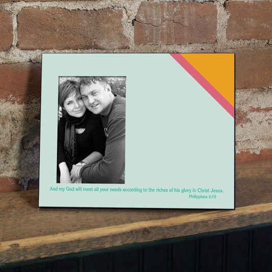 Philippians 4:19 Decorative Picture Frame - Holds 4x6 Photo