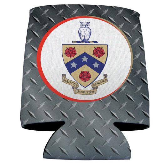 Phi Gamma Delta Can Cooler Set of 12 - Crest & Steel Plate FREE SHIPPING
