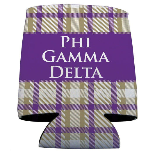 Phi Gamma Delta Can Cooler Set of 12 - Plaid FREE SHIPPING