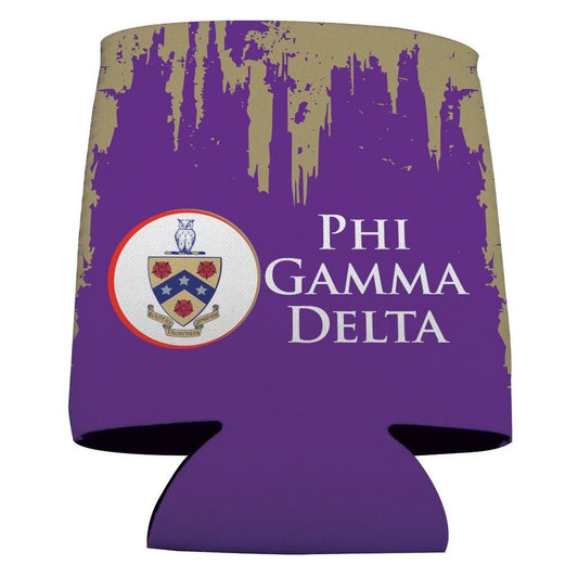 Phi Gamma Delta Can Cooler Set of 12 - Crest & Phi Gamma Delta Design - FREE SHIPPING