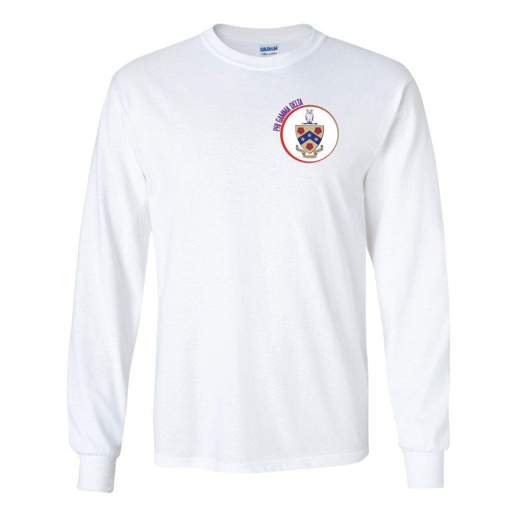Phi Gamma Delta Long Sleeve T-shirt Coat of Arms - FREE SHIPPING