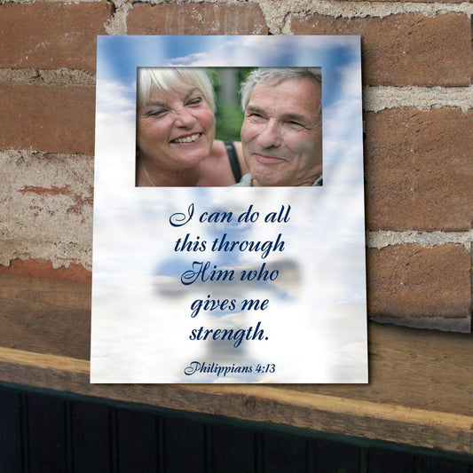 Philippians 4:13 Decorative Picture Frame (Vertical)- Holds 4x6 Photo