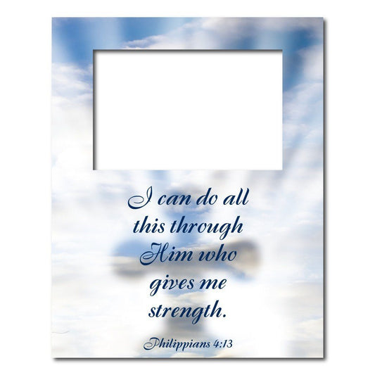 Philippians 4:13 Decorative Picture Frame (Vertical)- Holds 4x6 Photo