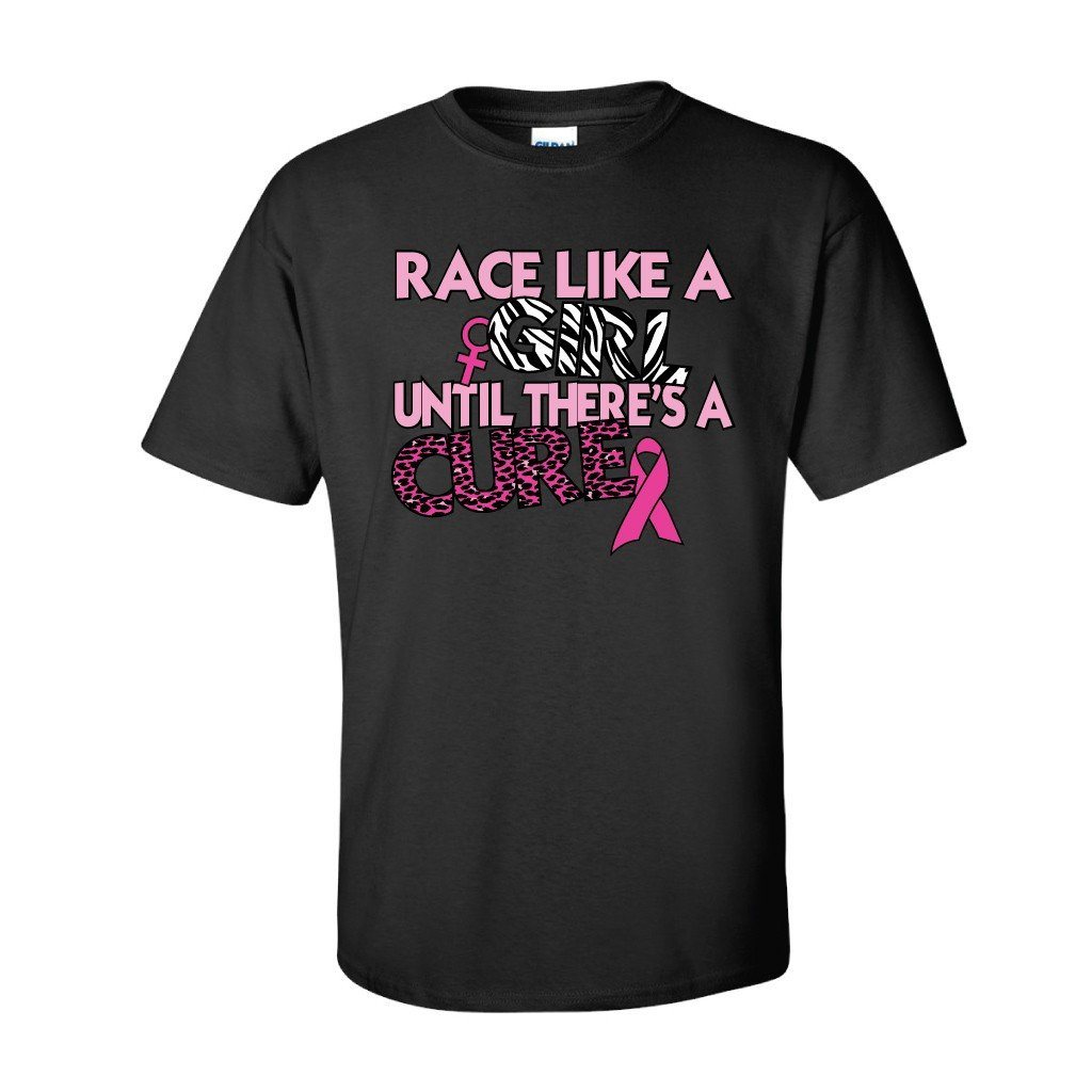 Race like a Girl Breast Cancer Awareness T-Shirt - FREE SHIPPING