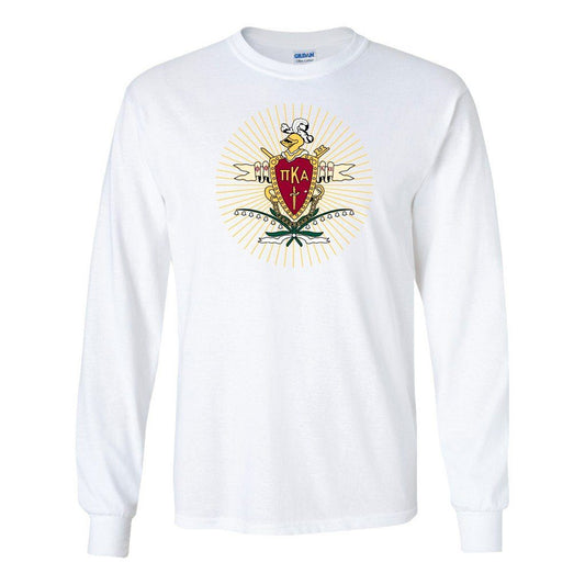 Pi Kappa Alpha Long Sleeve T-shirt Coat of Arms - FREE SHIPPING