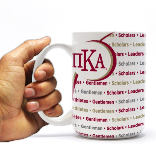 Pi Kappa Alpha 15oz Coffee Mug “ Greek Letters with Word Design
