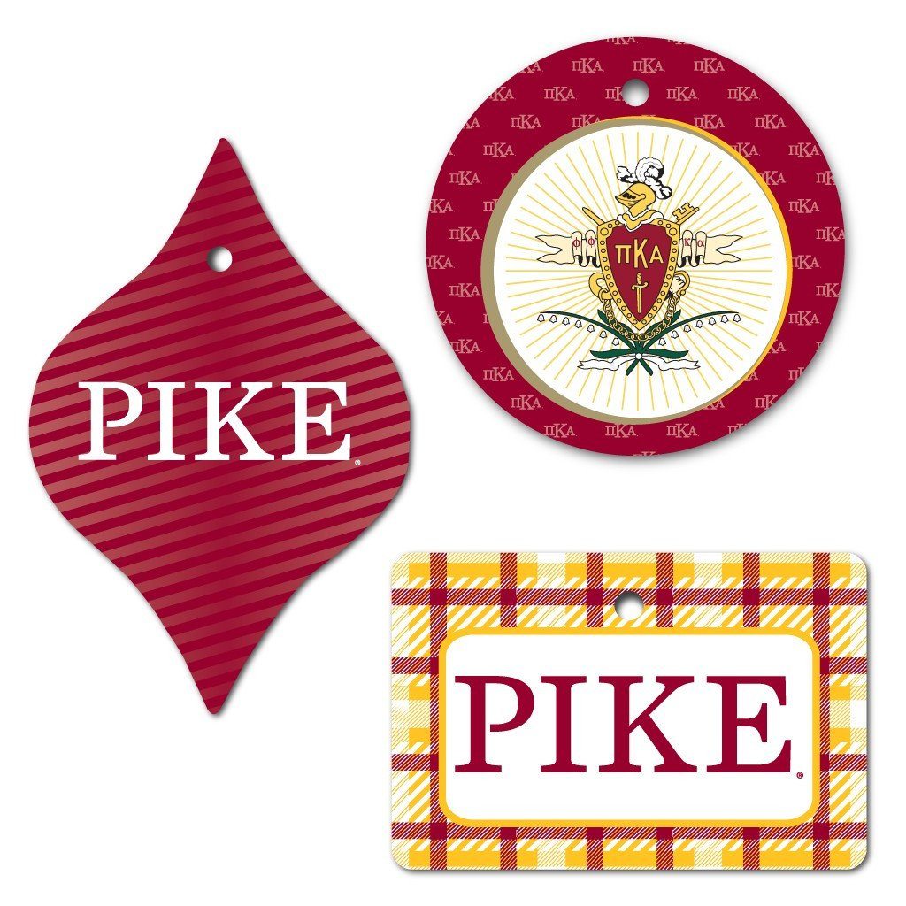 Pi Kappa Alpha Ornament - Set of 3 Shapes - FREE SHIPPING