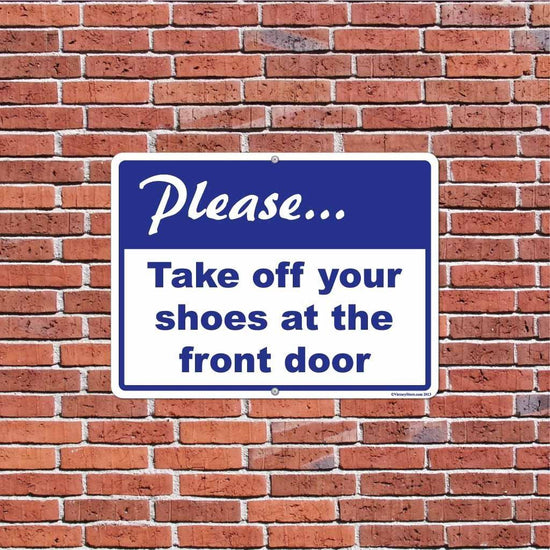 Please Take Off Your Shoes Sign or Sticker | VictoryStore ...