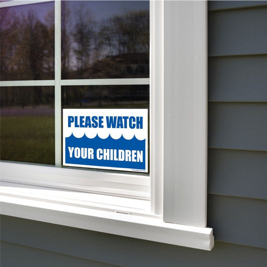Please Watch Your Children Pool Sign or Sticker - #1