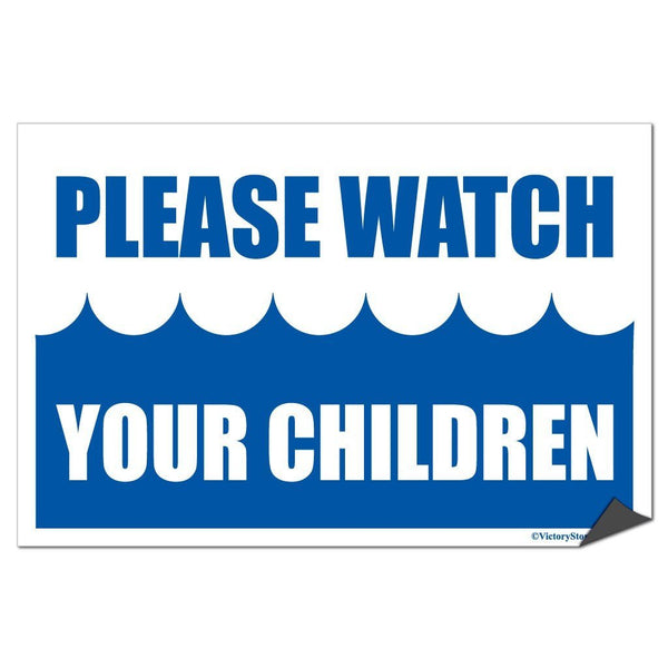 Please Watch Your Children Pool Sign/Sticker | VictoryStore ...