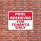 Pool Reserved for Tenants Only Sign/Sticker | VictoryStore ...