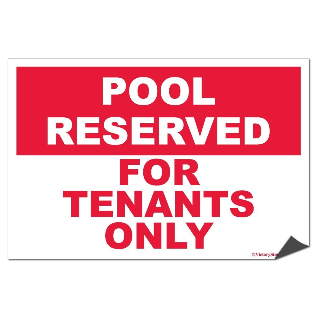 Pool Reserved for Tenants Only Sign or Sticker - #6