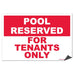 Pool Reserved for Tenants Only Sign/Sticker | VictoryStore ...