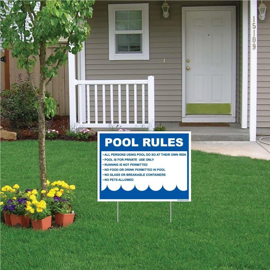 Pool Rules Horizontal Sign or Sticker - #3