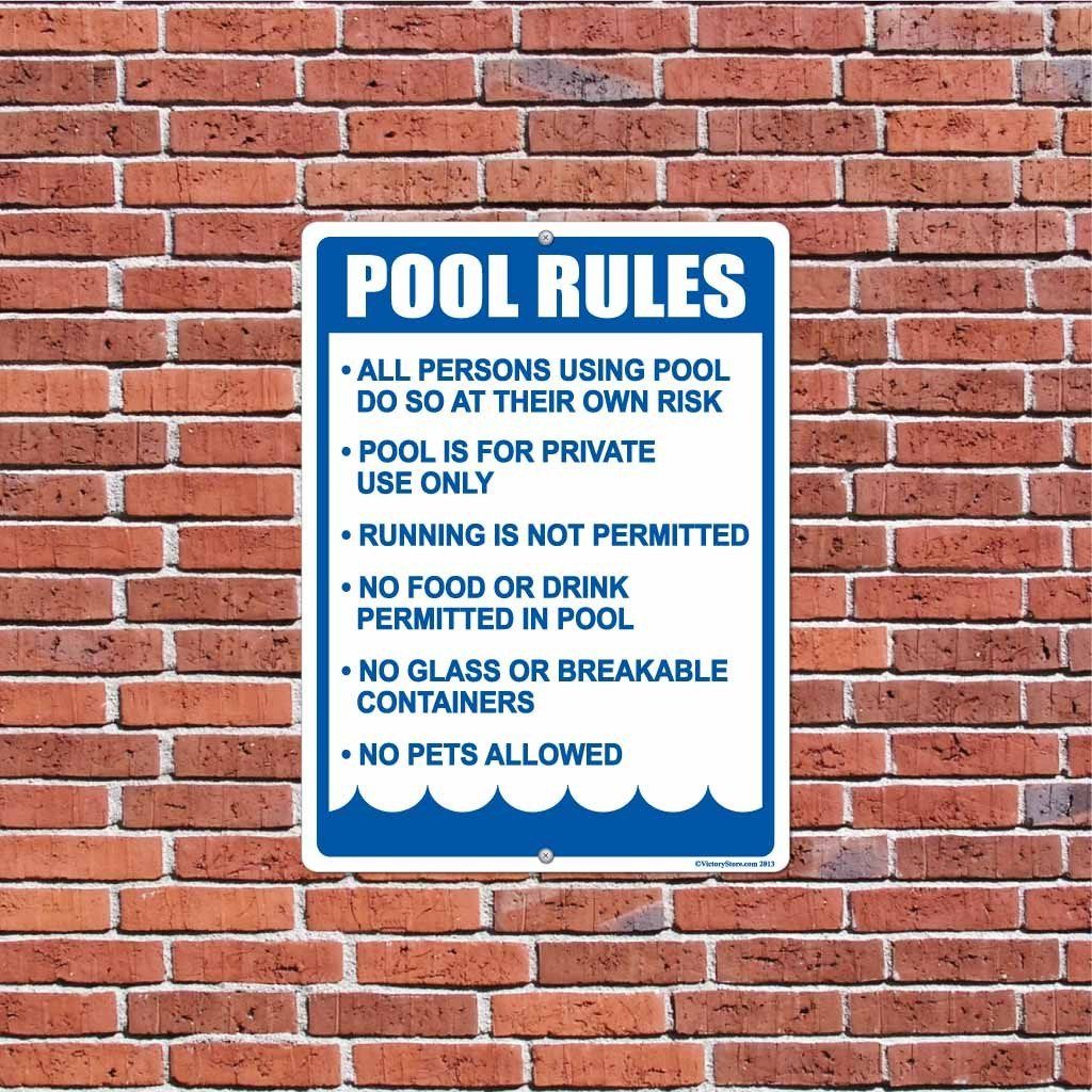 Pool Rules Sign or Sticker - #1