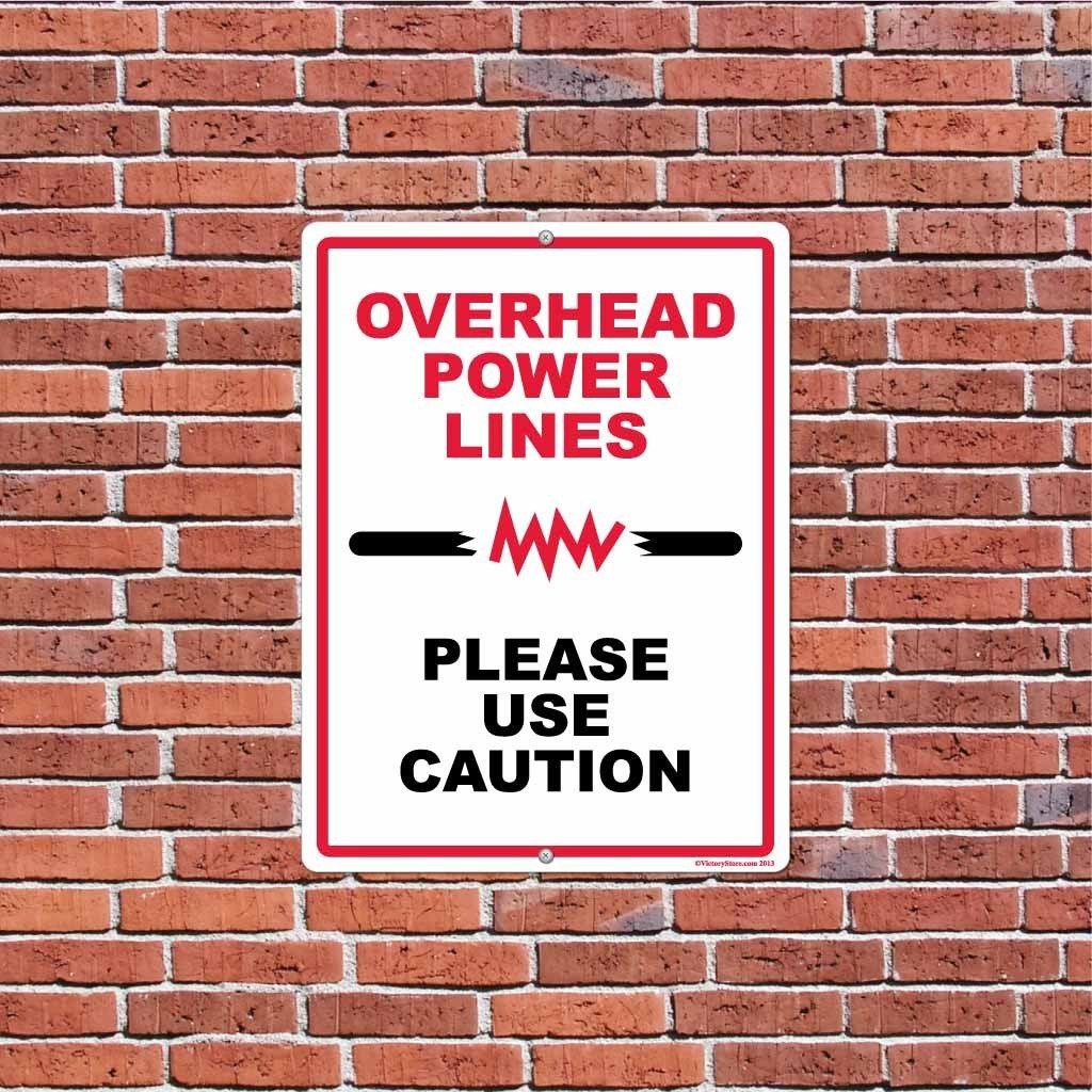 Power Lines Overhead Warning Sign or Sticker