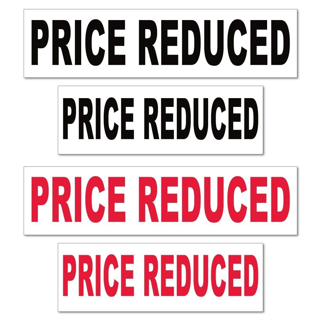 Price Reduced Real Estate Yard Sign Rider Set - FREE SHIPPING