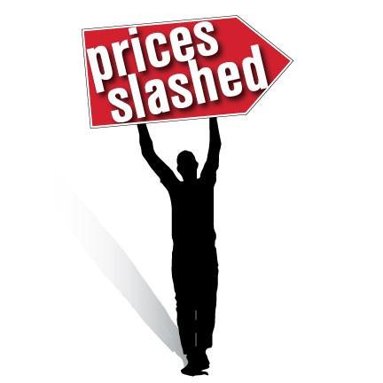 Prices Slashed Spinner Signs
