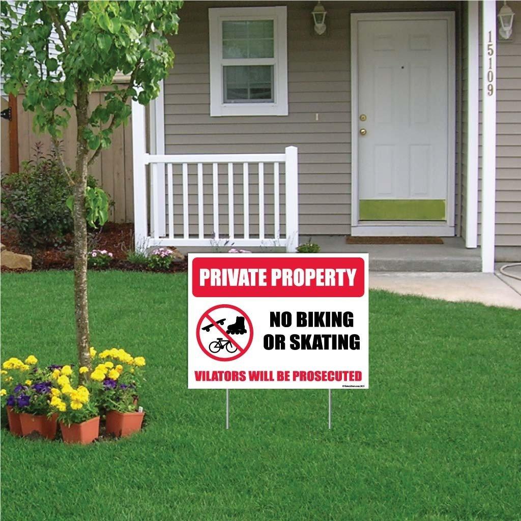 Private Property: No Biking or Skating, Violators will be Prosecuted (design #11)