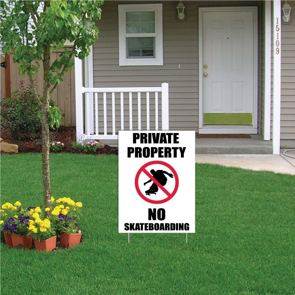 Private Property “ No Skateboarding Sign or Sticker (Design #12)