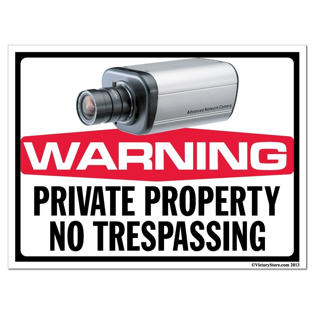 Private Property No Trespassing Security Camera Sign or Sticker - #11