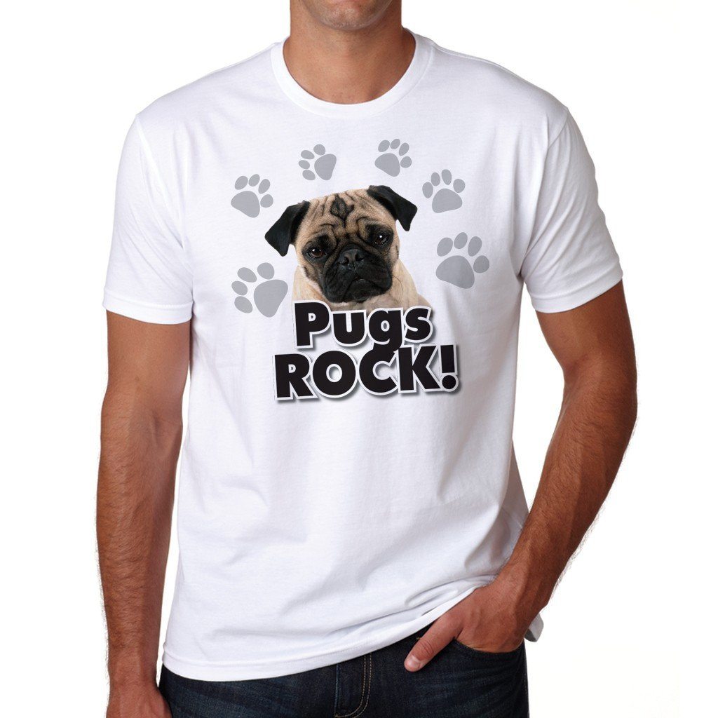 Pugs Rock! White T-Shirt - FREE SHIPPING