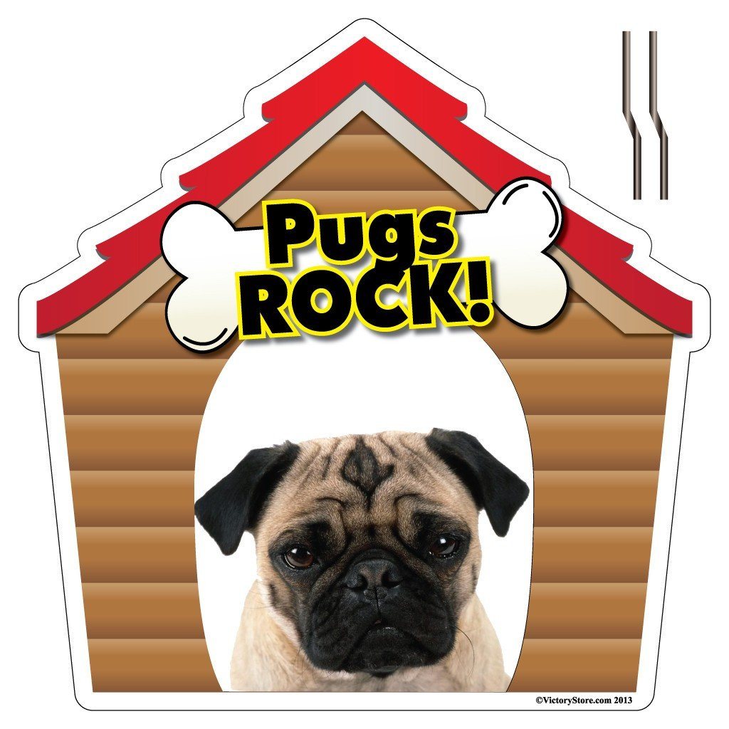Pugs Rock! Dog Breed Yard Sign - Plastic Shaped Yard Sign - FREE SHIPPING