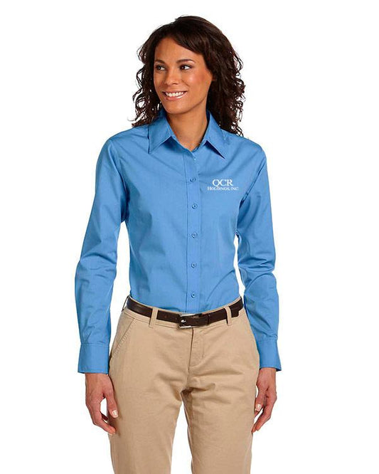 QCR Ladies' Essential Poplin Button Down Shirt