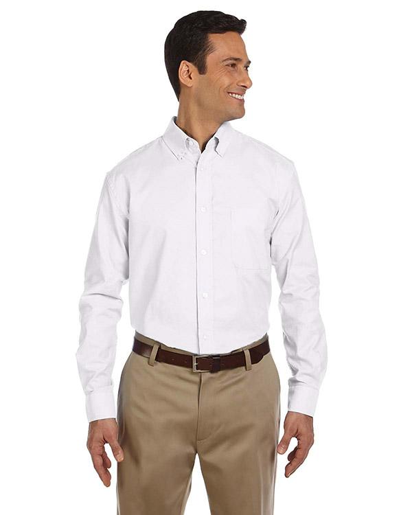 QCR Men's Oxford with Stain-Release Button Down Shirt