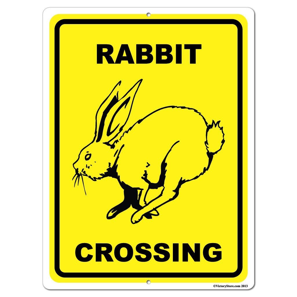 Crossroads Rabbit Rabbit Crossing Aluminum Sign or Sticker | VictoryStore – VictoryStore.com