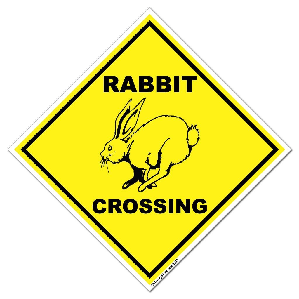 Crossroads Rabbit Rabbit Crossing Aluminum Sign or Sticker | VictoryStore – VictoryStore.com