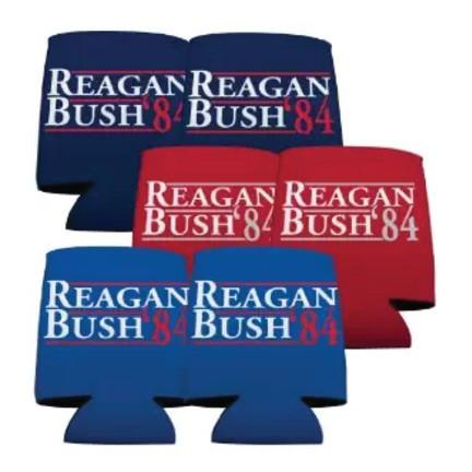 Reagan and Bush '84 Can Cooler - set of 6 - FREE SHIPPING