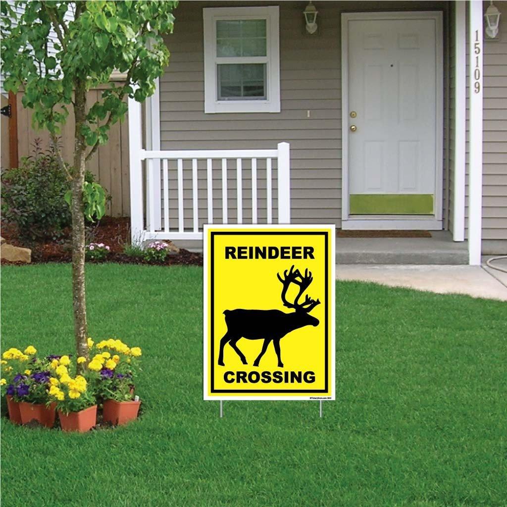 Reindeer Crossing Sign or Sticker