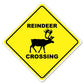 Reindeer Crossing Sign or Sticker